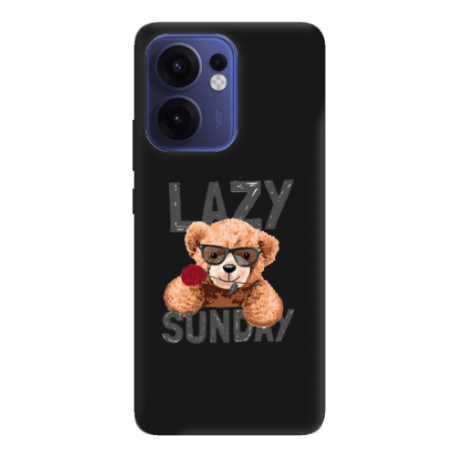Oppo Reno 13 F Lazy sunday Black Colored Silicone TPU Θήκη